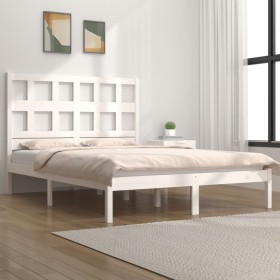 Solid white pine wood bed frame 150x200 cm by , Beds and slatted bases - Ref: Foro24-3104484, Price: 141,09 €, Discount: %