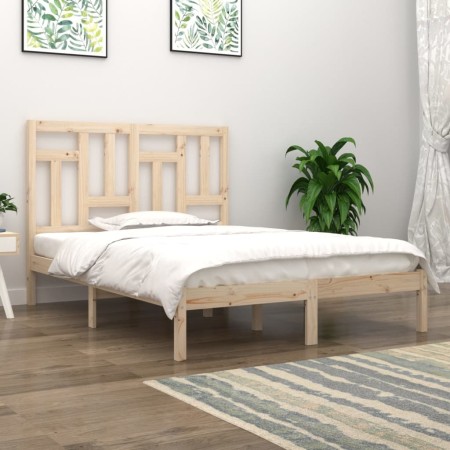 Solid pine wood bed frame 140x200 cm by , Beds and slatted bases - Ref: Foro24-3104543, Price: 113,82 €, Discount: %