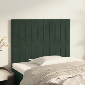 Cabeceros 2 unidades de terciopelo verde oscuro 90x5x78/88 cm de , Cabeceros y pies de cama - Ref: Foro24-3116609, Precio: 65...