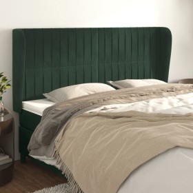 Headboard with dark green velvet ears 163x23x118/128cm by , Headboards and footboards - Ref: Foro24-3118251, Price: 136,10 €,...