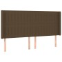 Headboard with dark brown fabric ears 183x16x118/128 cm by , Headboards and footboards - Ref: Foro24-3119835, Price: 129,47 €...