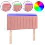 Pink velvet headboard with LED 80x5x78/88 cm by , Headboards and footboards - Ref: Foro24-3121885, Price: 40,40 €, Discount: %