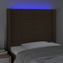 Cabecero con LED de tela marrón oscuro 83x16x118/128 cm de , Cabeceros y pies de cama - Ref: Foro24-3124025, Precio: 77,44 €,...