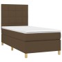 Boxspringbett-Matratze und LED-Leuchten aus dunkelbraunem Stoff, 80 x 200 cm von , Betten und Lattenroste - Ref: Foro24-31353...