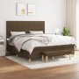 Cama box spring con colchón tela marrón oscuro 180x200 cm de , Camas y somieres - Ref: Foro24-3137336, Precio: 640,10 €, Desc...