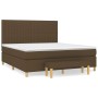 Cama box spring con colchón tela marrón oscuro 180x200 cm de , Camas y somieres - Ref: Foro24-3137336, Precio: 640,10 €, Desc...