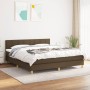 Cama box spring con colchón tela marrón oscuro 160x200 cm de , Camas y somieres - Ref: Foro24-3140628, Precio: 493,63 €, Desc...