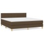 Cama box spring con colchón tela marrón oscuro 160x200 cm de , Camas y somieres - Ref: Foro24-3140628, Precio: 493,63 €, Desc...