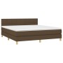 Cama box spring con colchón tela marrón oscuro 160x200 cm de , Camas y somieres - Ref: Foro24-3140628, Precio: 493,63 €, Desc...