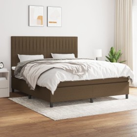 Box spring bed with dark brown fabric mattress 180x200 cm by , Beds and slatted bases - Ref: Foro24-3141956, Price: 626,45 €,...