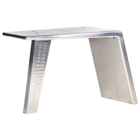 Escritorio de ala de avión metal plateado 112x50x76 cm de , Escritorios - Ref: Foro24-284414, Precio: 401,99 €, Descuento: %