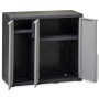 Garden cabinet with 2 shelves, black and grey. by vidaXL, Lockers and storage cabinets - Ref: Foro24-43705, Price: 127,62 €, ...