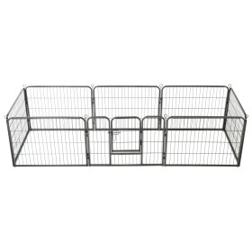 Corral para perros 8 paneles de acero 60x80 cm negro de vidaXL, Casetas y cercados para perros - Ref: Foro24-170572, Precio: ...