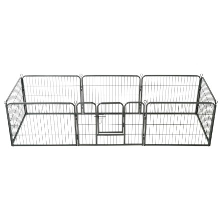 Dog pen 8 steel panels 60x80 cm black by vidaXL, Dog kennels and fences - Ref: Foro24-170572, Price: 144,16 €, Discount: %