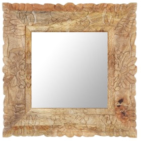 Spiegel aus massivem Mangoholz, 50 x 50 cm von , Spiegel - Ref: Foro24-321635, Preis: 64,99 €, Rabatt: %