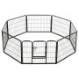 Dog pen 8 steel panels 60x80 cm black by vidaXL, Dog kennels and fences - Ref: Foro24-170572, Price: 144,16 €, Discount: %