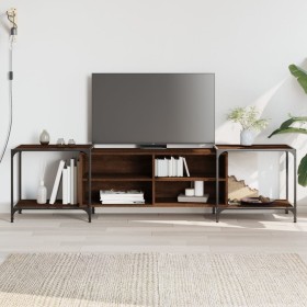 Mueble de TV madera de ingeniería marrón roble 203x37x50 cm de , Muebles TV - Ref: Foro24-837611, Precio: 81,37 €, Descuento: %