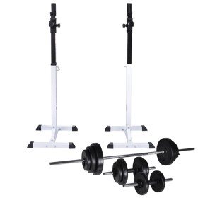 Weight rack with dumbbells and dumbbells 30.5 kg by vidaXL, Weight lifting machines - Ref: Foro24-275353, Price: 173,44 €, Di...