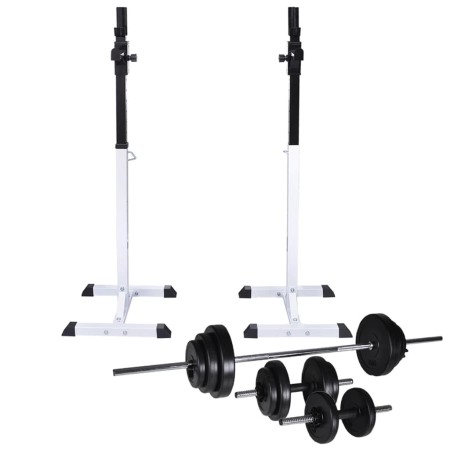 Weight rack with dumbbells and dumbbells 30.5 kg by vidaXL, Weight lifting machines - Ref: Foro24-275353, Price: 176,88 €, Di...