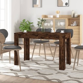 Smoked oak engineered wood dining table 120x60x76 cm by , Kitchen and dining tables - Ref: Foro24-838189, Price: 89,84 €, Dis...