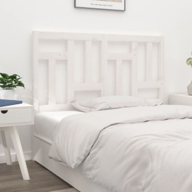 Solid white pine wood bed headboard 155.5x4x100 cm by , Headboards and footboards - Ref: Foro24-818976, Price: 57,18 €, Disco...