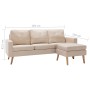 3-Sitzer-Sofa mit cremefarbener Stofffußstütze von , Sofas - Ref: Foro24-288726, Preis: 379,99 €, Rabatt: %