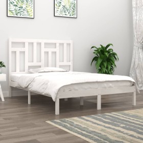 Solid white pine wood bed frame 150x200 cm by , Beds and slatted bases - Ref: Foro24-3104549, Price: 134,42 €, Discount: %