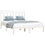 White solid wood bed frame King Size 150x200 cm by , Beds and slatted bases - Ref: Foro24-3105256, Price: 139,99 €, Discount: %