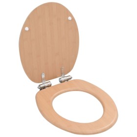 Toilet seat with soft close lid, made of bamboo design MDF. by vidaXL, Toilet and bidet seats - Ref: Foro24-143926, Price: 40...