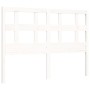 Double bed frame with white solid wood headboard by , Beds and slatted bases - Ref: Foro24-3192987, Price: 160,99 €, Discount: %