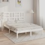 White solid wood bed frame 135x190 cm by , Beds and slatted bases - Ref: Foro24-3105926, Price: 138,64 €, Discount: %