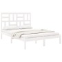 White solid wood bed frame 135x190 cm by , Beds and slatted bases - Ref: Foro24-3105926, Price: 138,64 €, Discount: %