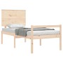 Bed for seniors with solid wood headboard by , Beds and slatted bases - Ref: Foro24-3195446, Price: 127,79 €, Discount: %