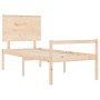 Bed for seniors with solid wood headboard by , Beds and slatted bases - Ref: Foro24-3195446, Price: 127,79 €, Discount: %