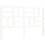 Double bed frame with white solid wood headboard by , Beds and slatted bases - Ref: Foro24-3193082, Price: 155,81 €, Discount: %