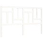 Estructura de cama matrimonio con cabecero madera maciza blanco de , Camas y somieres - Ref: Foro24-3193147, Precio: 151,90 €...