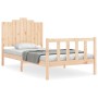 Estructura de cama con cabecero madera maciza 100x200 cm de , Camas y somieres - Ref: Foro24-3192286, Precio: 143,43 €, Descu...