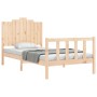 Estructura de cama con cabecero madera maciza 100x200 cm de , Camas y somieres - Ref: Foro24-3192286, Precio: 143,43 €, Descu...