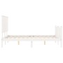 Estructura cama de matrimonio con cabecero madera maciza blanco de , Camas y somieres - Ref: Foro24-3193417, Precio: 194,99 €...