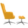 Silla de relajación con reposapiés terciopelo amarillo mostaza de , Sillones - Ref: Foro24-328135, Precio: 142,71 €, Descuent...