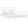 White solid wood bed frame 135x190 cm by , Beds and slatted bases - Ref: Foro24-3104104, Price: 168,55 €, Discount: %