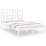 White solid wood bed frame King Size 150x200 cm by , Beds and slatted bases - Ref: Foro24-3105956, Price: 140,97 €, Discount: %