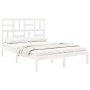 White solid wood bed frame King Size 150x200 cm by , Beds and slatted bases - Ref: Foro24-3105956, Price: 140,97 €, Discount: %