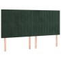 Headboards 4 units of dark green velvet 100x5x78/88 cm by , Headboards and footboards - Ref: Foro24-3116639, Price: 126,24 €,...