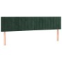 Cabecero con LED de terciopelo verde oscuro 180x5x78/88 cm de , Cabeceros y pies de cama - Ref: Foro24-3121913, Precio: 75,92...