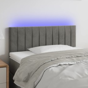 Light gray velvet headboard with LED 80x5x78/88 cm by , Headboards and footboards - Ref: Foro24-3121880, Price: 48,10 €, Disc...