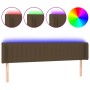 Dark brown fabric headboard with LED 183x16x78/88 cm by , Headboards and footboards - Ref: Foro24-3123491, Price: 79,99 €, Di...