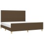 Estructura de cama con cabecero de tela marrón 180x200 cm de , Camas y somieres - Ref: Foro24-3125238, Precio: 239,39 €, Desc...