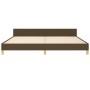 Bed frame with headboard in dark brown fabric 200x200cm by , Beds and slatted bases - Ref: Foro24-3125246, Price: 246,77 €, D...