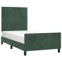 Dark green velvet bed frame with headboard 100x200 cm by , Beds and slatted bases - Ref: Foro24-3125864, Price: 156,19 €, Dis...